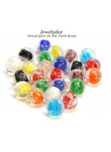 20-100 Mixed Glow In The Dark Round Lampwork Glass Beads 8mm ~ Stylish Jewellery Making